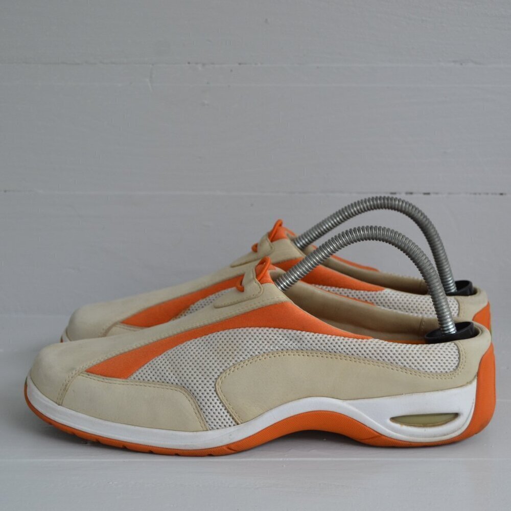 Cole Haan Cream and Orange Mules